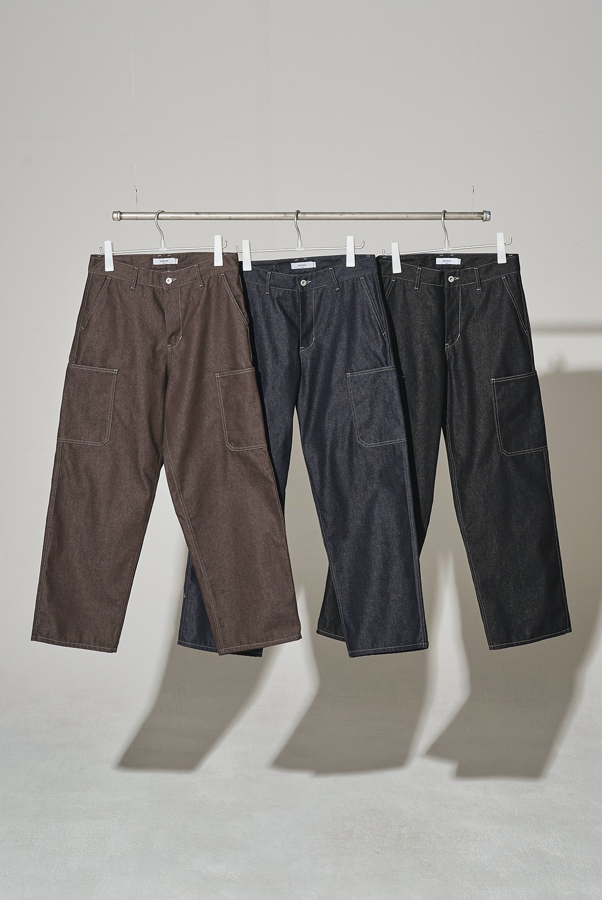 Clean Denim Straight Cargo Pants [3 Colors]